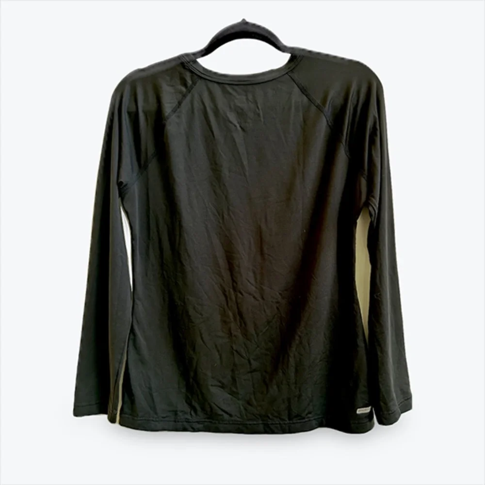 DANSKIN NOW Dri-More Tech Long Sleeve Crew Neck Athletic Top Size L Black EUC - Picture 3 of 5